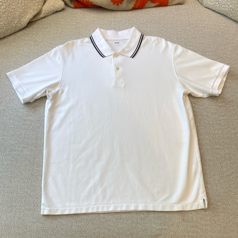 White Uniqlo Men’s Polo with Black Trim
